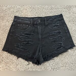 American Eagle Outfitters Black Distressed Jean Shorts